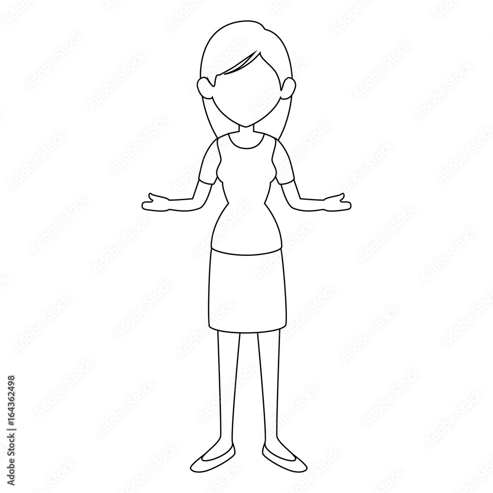 woman wearing a skirt and blouse icon over white background vector illustration woman wearing a skirt and blouse icon over white background vector illustration