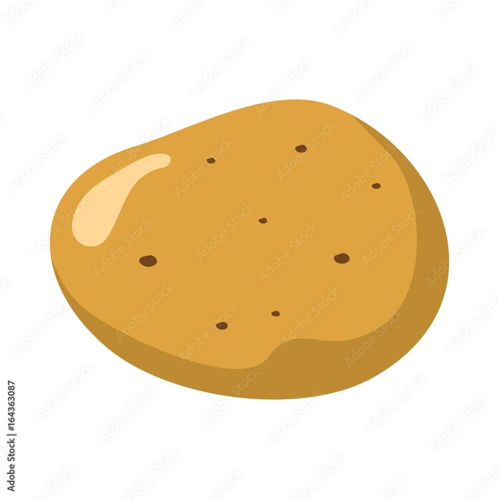 Potato icon in cartoon flat style isolated object vegetable organic eco bio product from the farm vector illustration. Potato object for vegetarian design Potato icon in cartoon flat style isolated object vegetable organic eco bio product from the farm vector illustration. Potato object for vegetarian design