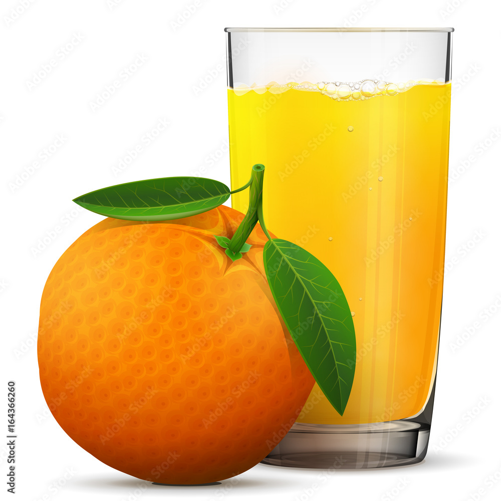 Premium Vector  Natural orange juice in a glass. fresh squeezed