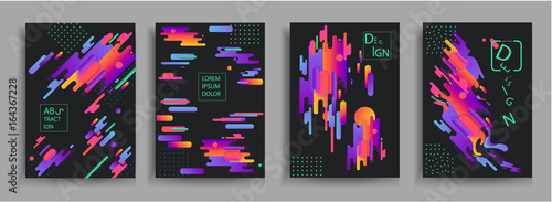 Abstract compositions from the rounded bands, futuristic and modern colors. Vector templates for posters, banners, flyers and presentations. Vector image