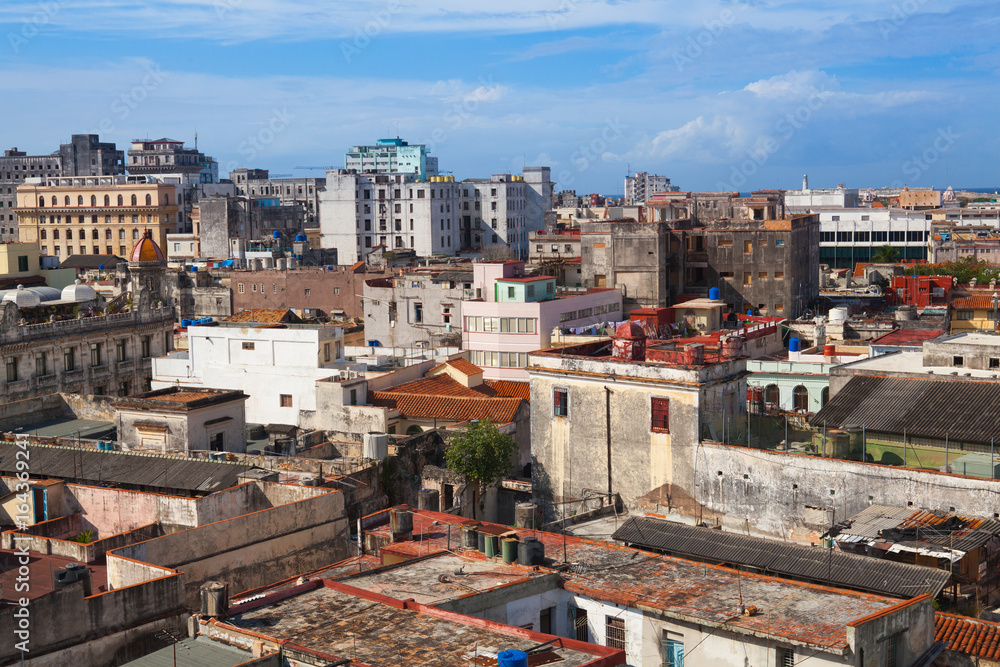 Top view of the roofs and buildings,Havana,Cuba
