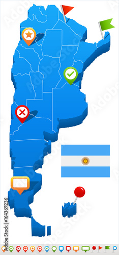 Argentina - map and flag illustration