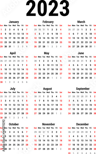 Calendar for 2023