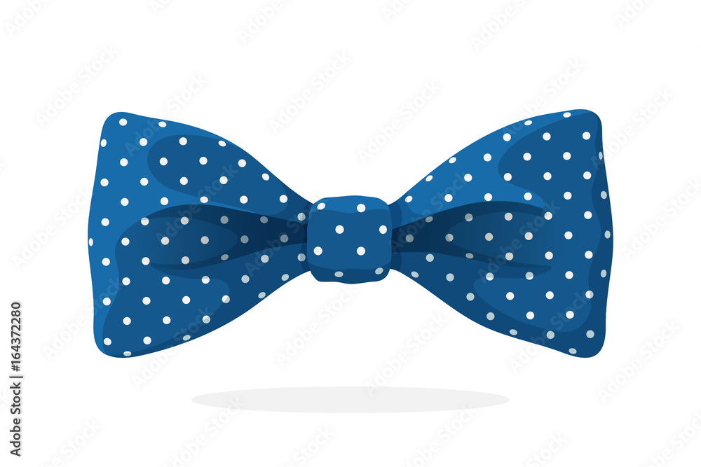 Fotografie, Obraz Blue bow tie with print a polka dots