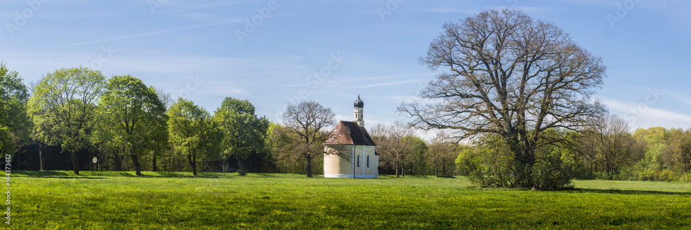 The lonley chapel of Maria Eich near Erping dominated by a huge beech tree makes a perfect composition The lonley chapel of Maria Eich near Erping dominated by a huge beech tree makes a perfect composition
