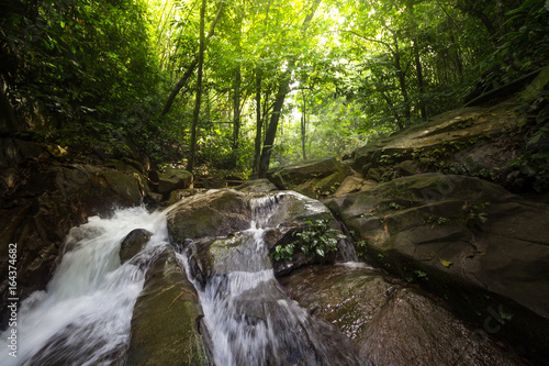Fototapeta Naklejka Na Ścianę i Meble -  waterfall forest stones stream jungle