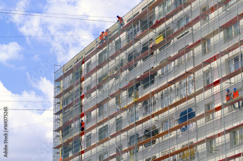 Decoration of the facade of a residential building for the world Cup 2018 in Kaliningrad photo
