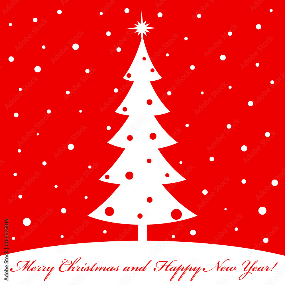 Merry christmas and a happy new year. Winter story. Fir tree and snow. Flat image. Vector illustrations. Merry christmas and a happy new year. Winter story. Fir tree and snow. Flat image. Vector illustrations.