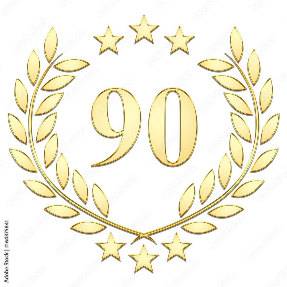 Lauriers 3 étoiles, 90 sur fond blanc Lauriers 3 étoiles, 90 sur fond blanc