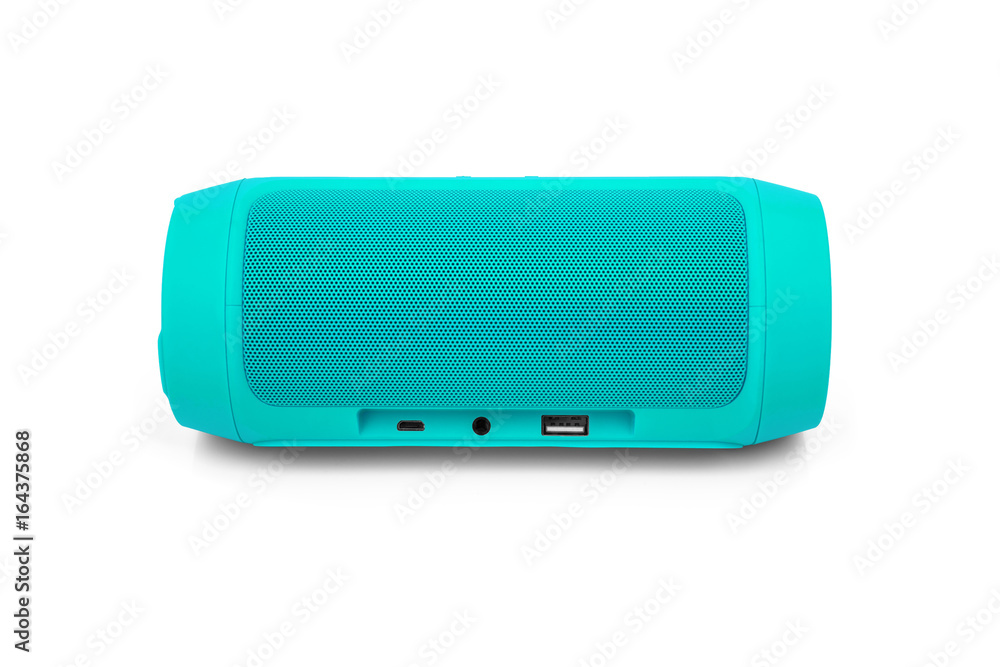Bluetooth portable speaker on white Bluetooth portable speaker on white