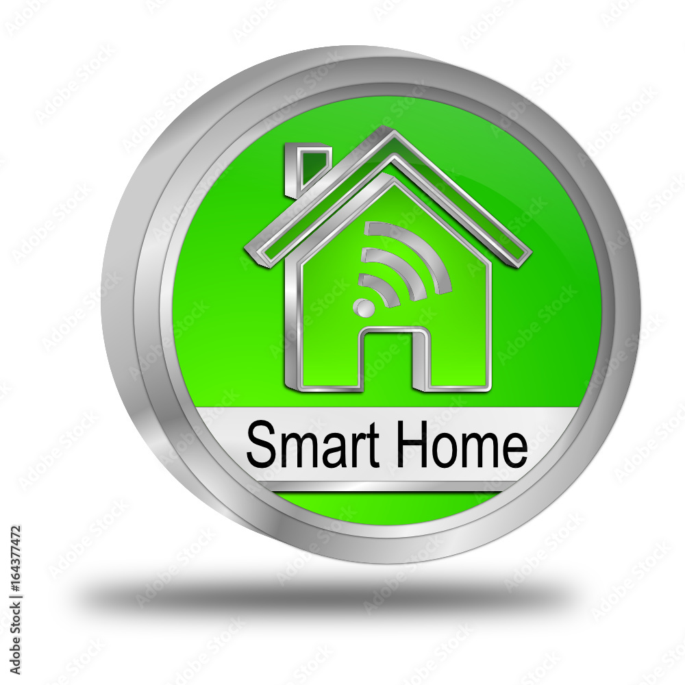 Smart Home Button - 3D illustration Smart Home Button - 3D illustration
