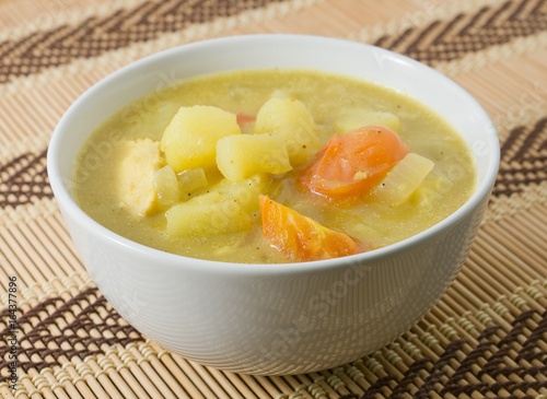 Bowl of Curry Stew with Potato and Tomato