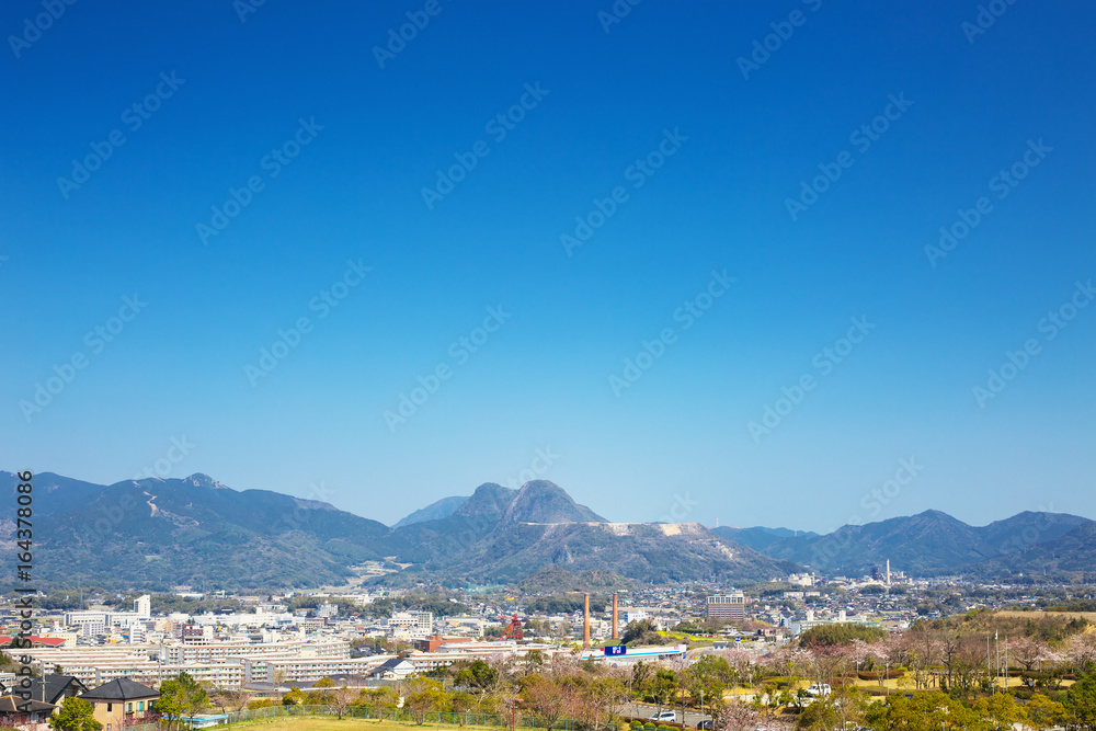 View of Tagawa City in Fukuoka Prefecture, Japan