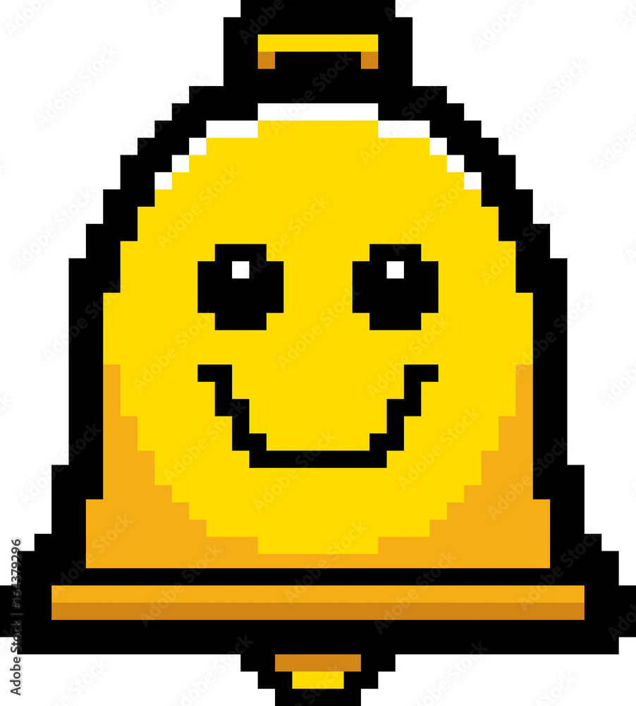 Smiling 8-Bit Cartoon Bell