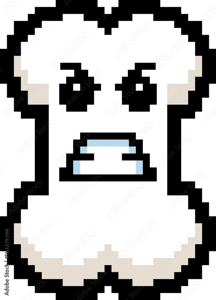 Obraz premium Angry 8-Bit Cartoon Bone