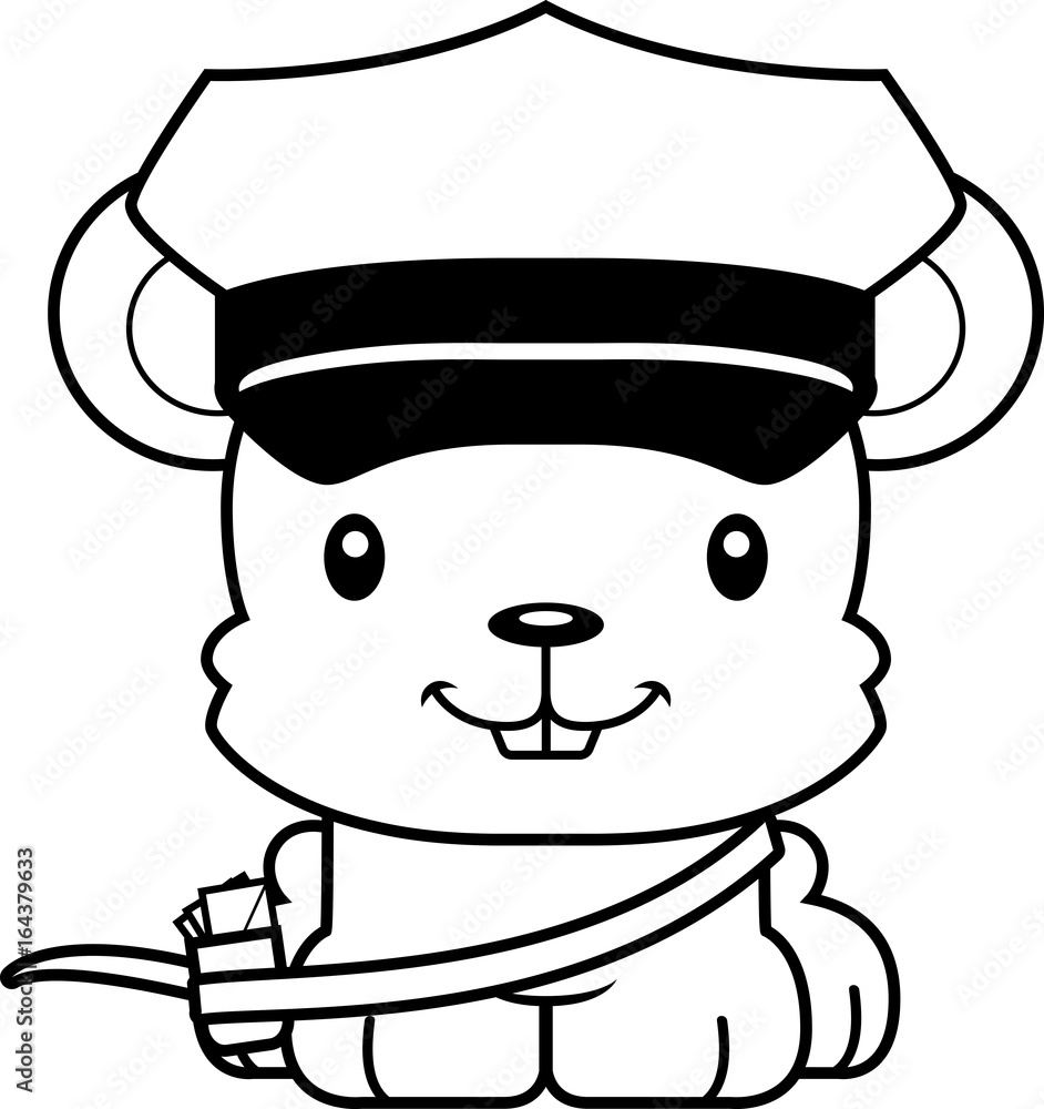 Cartoon Smiling Mail Carrier Mouse Stock Vector | Adobe Stock