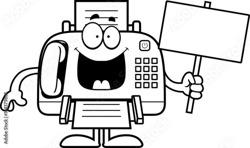 Cartoon Fax Machine Sign