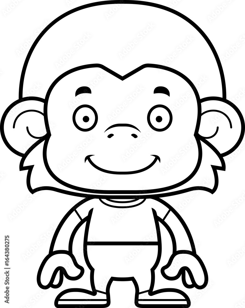 Fototapeta premium Cartoon Smiling Monkey