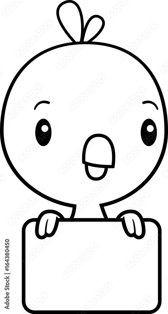 Fototapeta premium Cartoon Baby Chick Sign