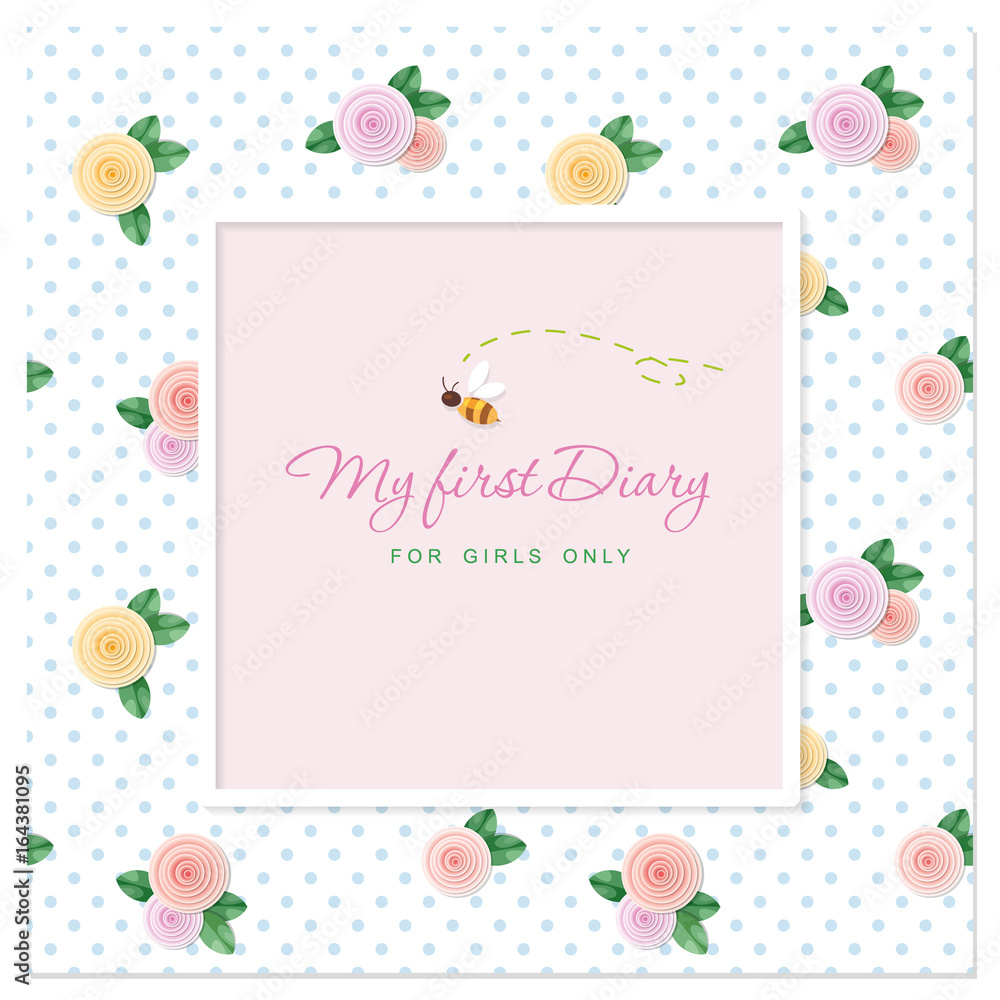 Elegant template design. Square frame with sample text. Seamless pattern with roses. For wedding, scrapbook, photoframe, notebook cover. Elegant template design. Square frame with sample text. Seamless pattern with roses. For wedding, scrapbook, photoframe, notebook cover.