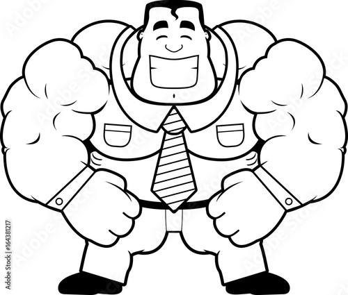 Cartoon Muscular Businessman