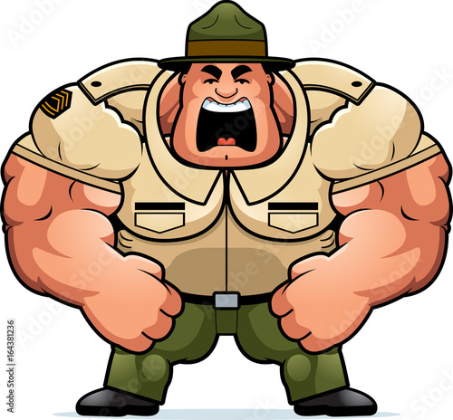 Cartoon Drill Sergeant Yelling