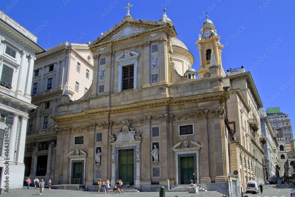 Obraz premium CHIESA DEL GESU' E DEI SANTI AMBROGIO E ANDREA A GENOVA LIGURIA ITALIA ITALY