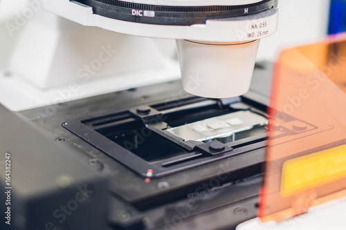 Confocal scanning microscope in laboratory for biological samples investigation