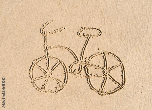 bicycle drawing on the sand
