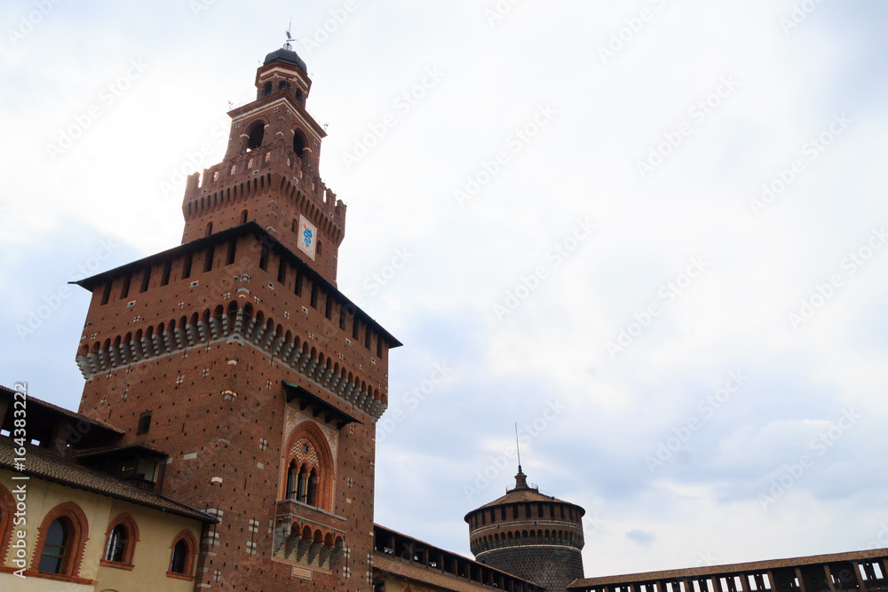 Sforza Castle view in Milan, Italy