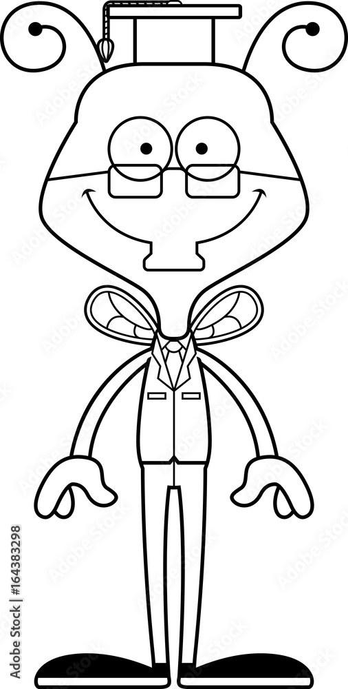 Cartoon Smiling Teacher Fly Cartoon Smiling Teacher Fly