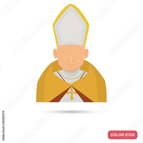 Court priest color flat icon for web and mobile design