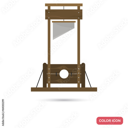 Ancient guillotine color flat icon for web and mobile design