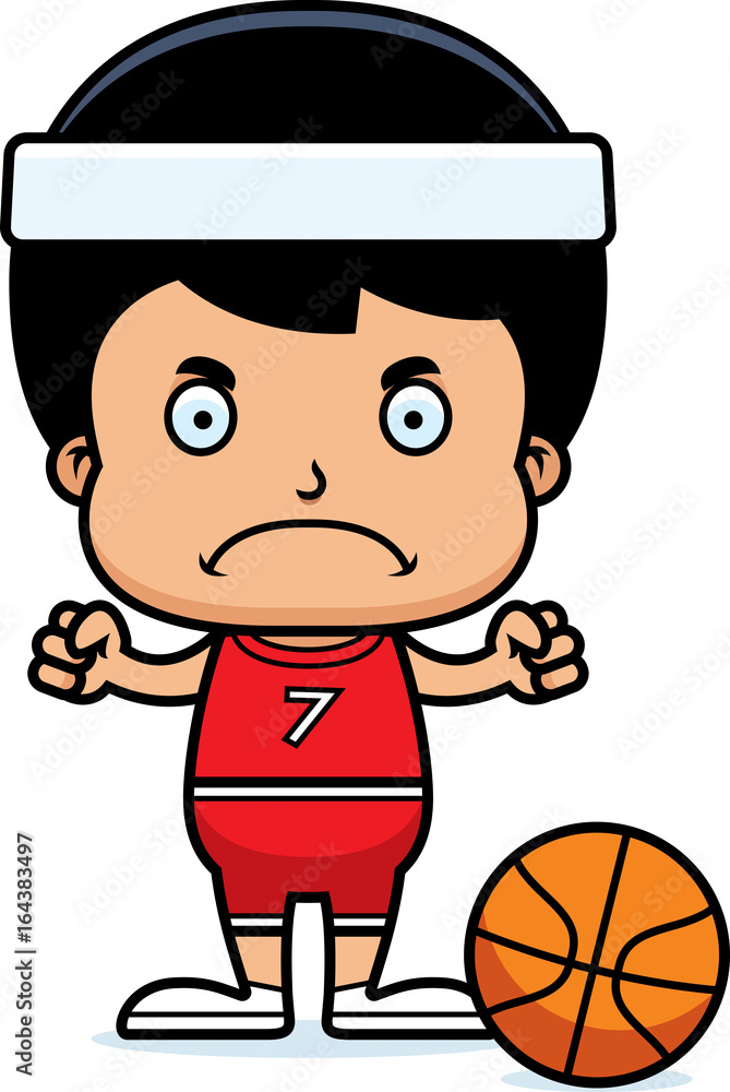 Cartoon Angry Basketball Player Boy Cartoon Angry Basketball Player Boy