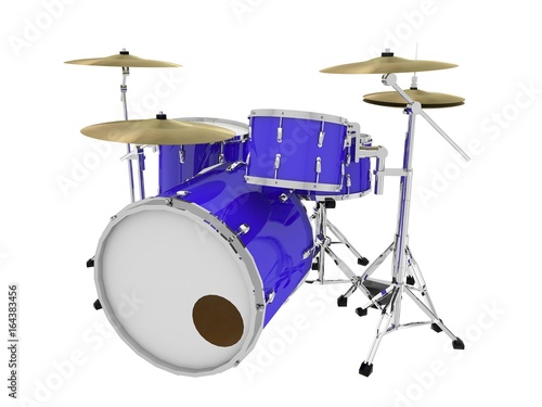 blue drums right side perspective view - 3d rendering