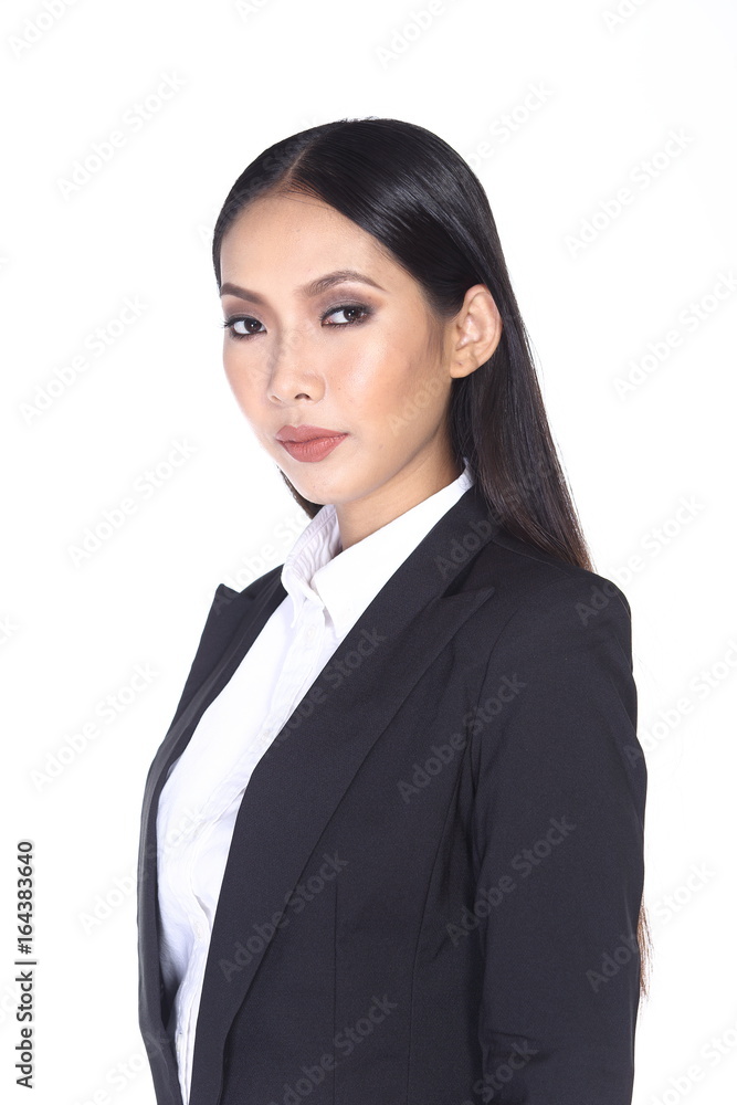 Business woman in black suit and trouser long hair Business woman in black suit and trouser long hair