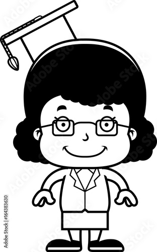 Cartoon Smiling Teacher Girl