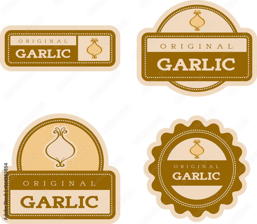 Garlic Vintage Food Labels
