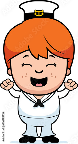 Cartoon Sailor Celebrating