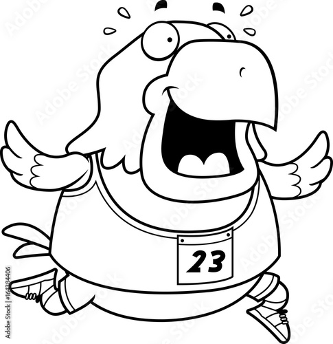 Cartoon Eagle Running Race