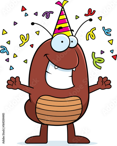 Cartoon Flea Celebrating