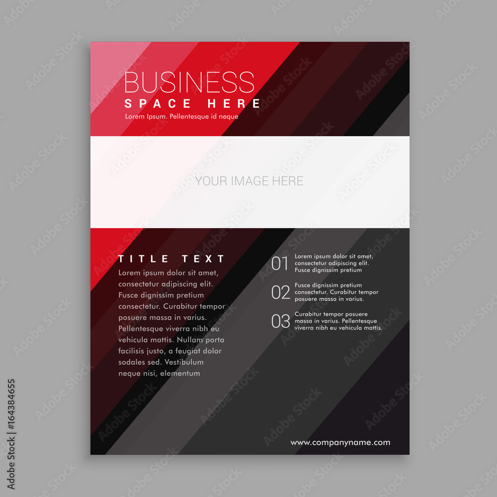 elegant red and black business flyer brochure design template
