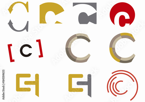 LOGO LETRA C  para logotipo, marca, icono empresarial y elementos de diseño gráfico vectorial aislado sobre fondo blanco