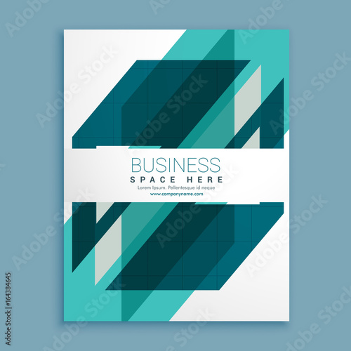 blue geometric brochure design template