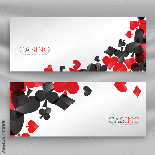 casino banners with playing cards symbols