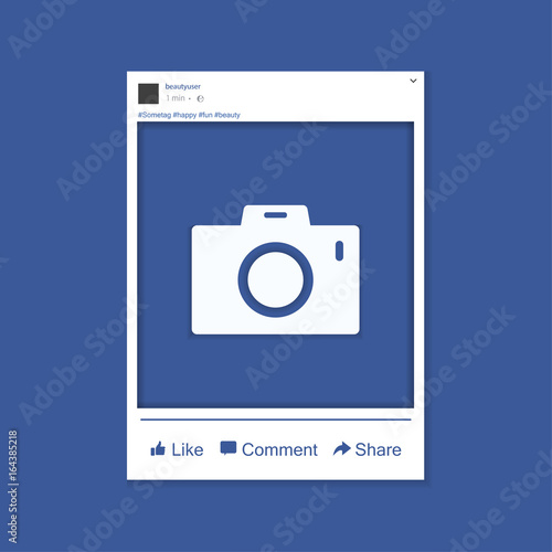 Social network photo frame vector illustration. Mock up Vector illustration