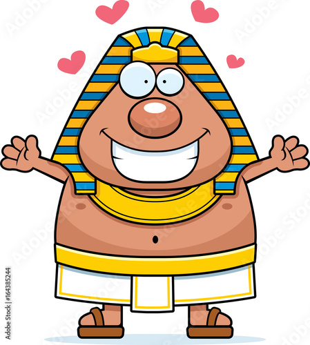 Cartoon Egyptian Pharaoh Hug