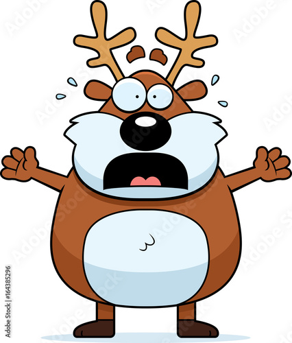 Scared Cartoon Reindeer