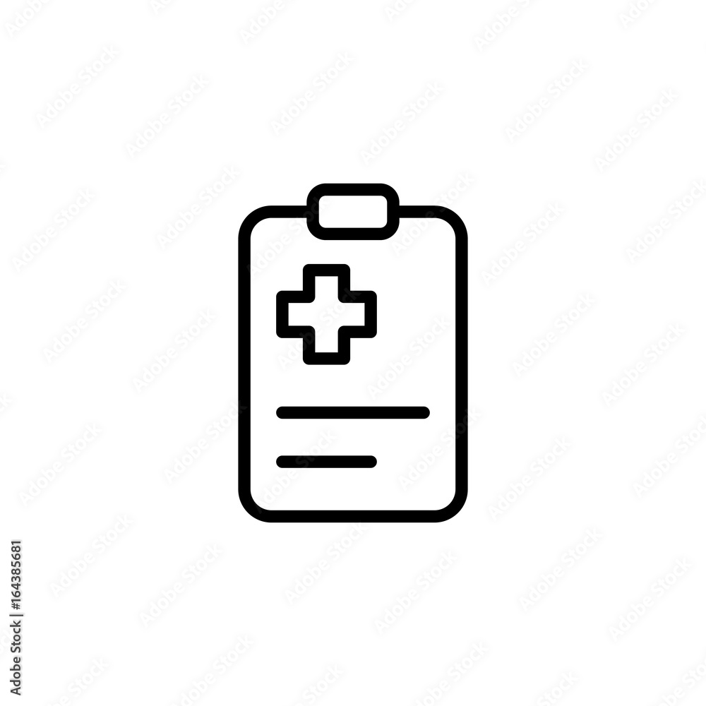 medical clipboard checklist icon on white background
