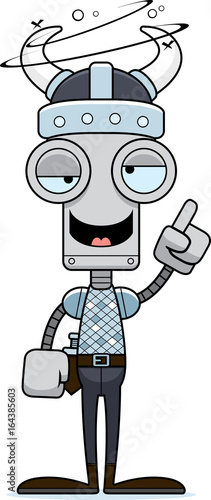 Cartoon Drunk Viking Robot